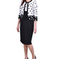 NY Collection Women's 3/4 Sleeve Two Piece Dress Set Black Size 8