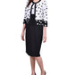 NY Collection Women's 3/4 Sleeve Two Piece Dress Set Black Size 8