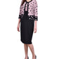 NY Collection Women's 3/4 Sleeve Two Piece Dress Set Black Size 10