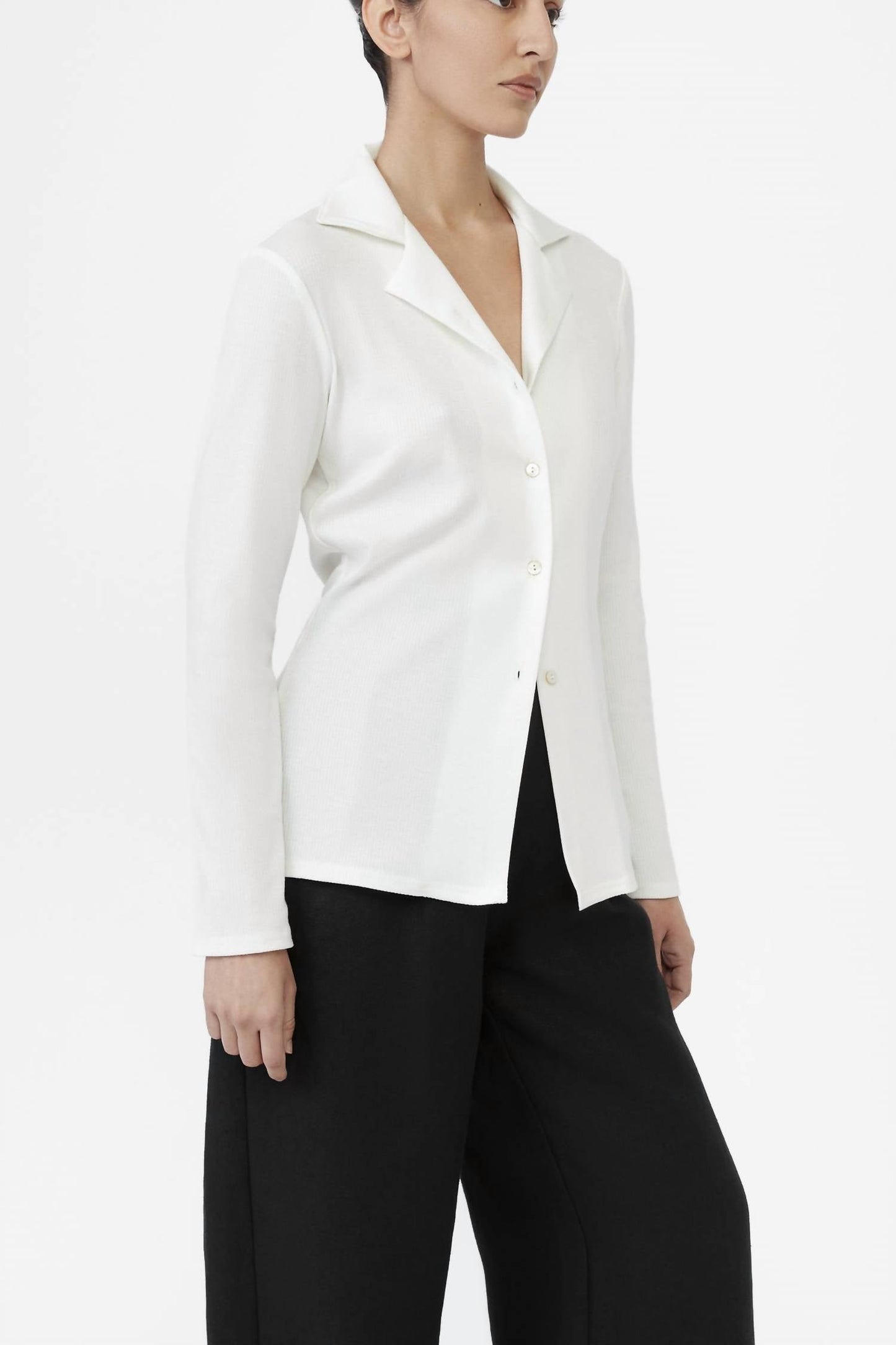 Dāl The Label - Rib Knit Collared Cardigan