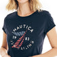 Nautica Women's Crafted Graphic T-Shirt Blue Size Small