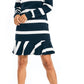 Nautica Women's Rugby Striped Long Sleeve Dress Blue Size X-Large
