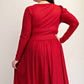 The Curve La - Plus Size Glitter Knit Flare Dress With Bow Details