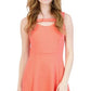 Sandra Darren Women's Textured Keyhole Fit & Flare Dress Orange Size Small