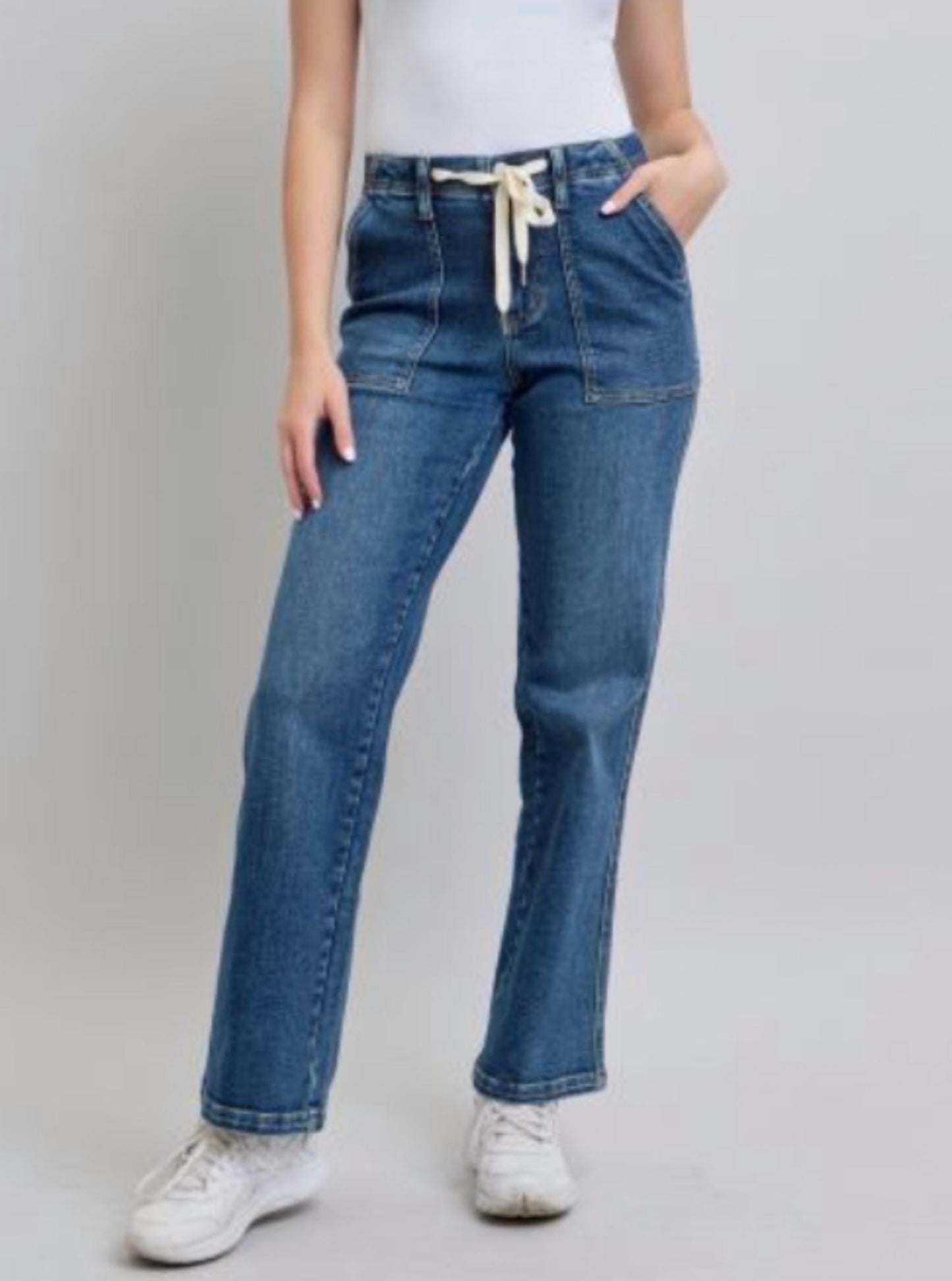Judy Blue - Drawstring Wide Jeans