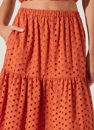 Astr - Nalley Eyelet Midi Skirt