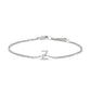 10K White Gold Diamond Accent "A" Initial Charm and Link Bracelet