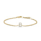 10K White Gold Diamond Accent "A" Initial Charm and Link Bracelet