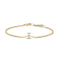 10K White Gold Diamond Accent "A" Initial Charm and Link Bracelet