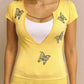 Paparazzi - Chained V-neck Top With Embroidery & Beaded Works