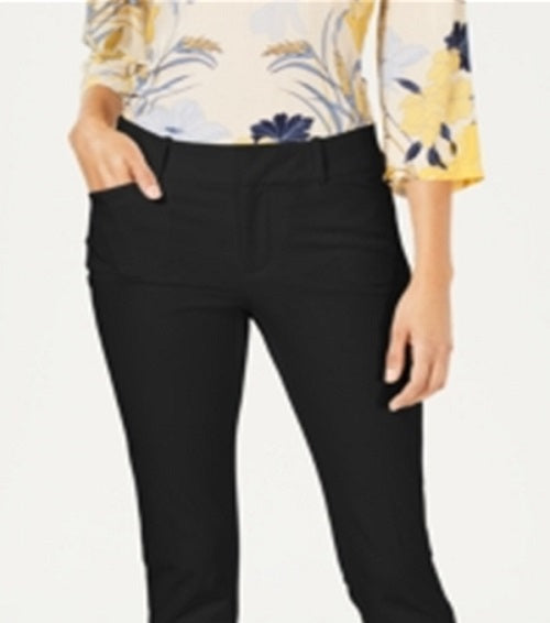 Charter Club Women's Solid Newport Slim Leg Pants Black Size 8 Petite