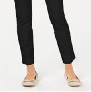 Charter Club Women's Solid Newport Slim Leg Pants Black Size 8 Petite