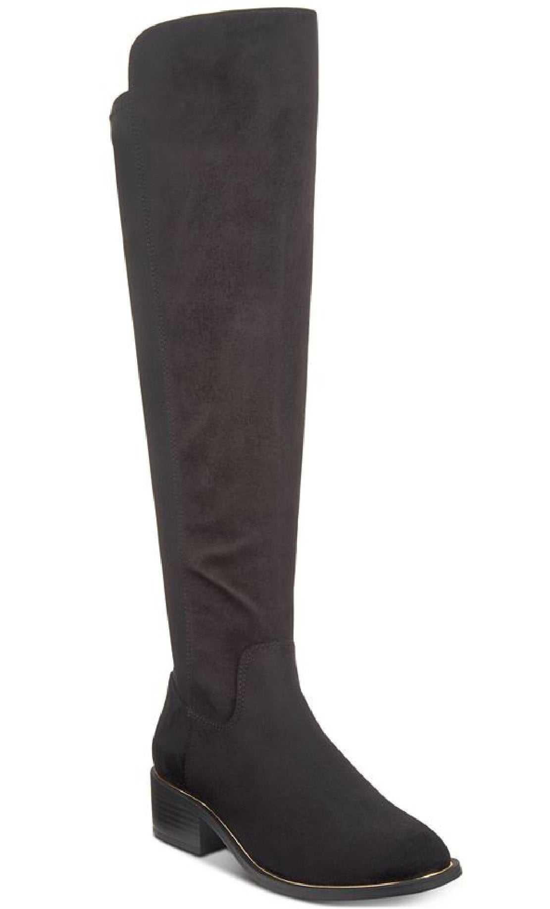 Material Girl Women's Darcell Mixed Media Knee High Riding Boots Black Size 7 M
