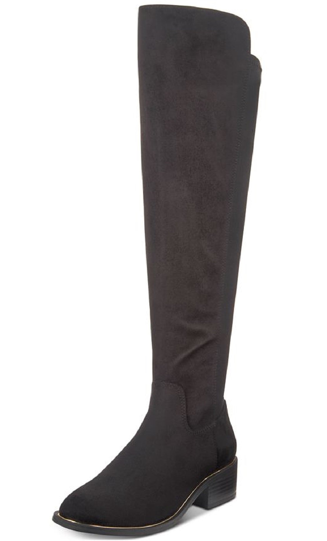 Material Girl Women's Darcell Mixed Media Knee High Riding Boots Black Size 7 M