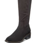 Material Girl Women's Darcell Mixed Media Knee High Riding Boots Black Size 7 M