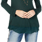 INC International Concepts Women's Sheer Trim Basic T-Shirt Green Size Medium