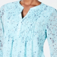 Charter Club Women's Floral Double Ruffle Blouse Blue Size X-Large
