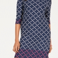 Charter Club Women's Mixed-Print Shift Dress Blue Size Petite X-Large