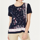 Charter Club Women's Printed Short Sleeve T-Shirt Blue Size Medium
