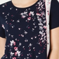 Charter Club Women's Printed Short Sleeve T-Shirt Blue Size Medium