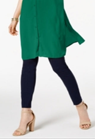 Alfani Women's Roll Tab Tunic Shirt Green Size X-Small