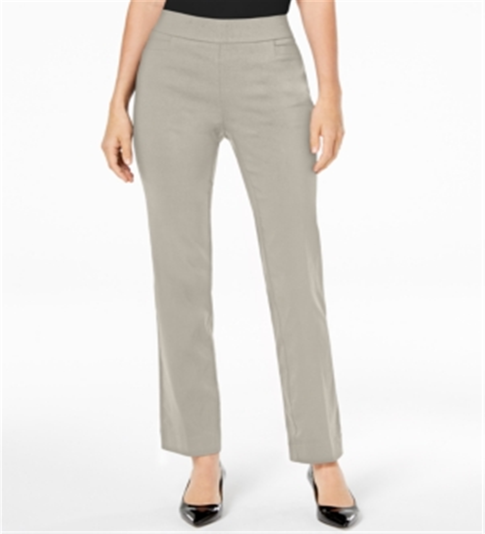 JM Collection Women's Tummy Control Pull on Pants Brown Size Petite