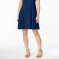 Style & Co Women's Short Sleeve a Line Dress Blue Size X-Large
