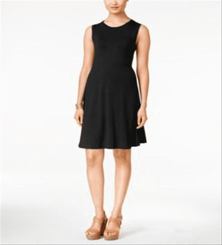 Style & Co Women's Black Sleeveless Swing Dress Size Petite