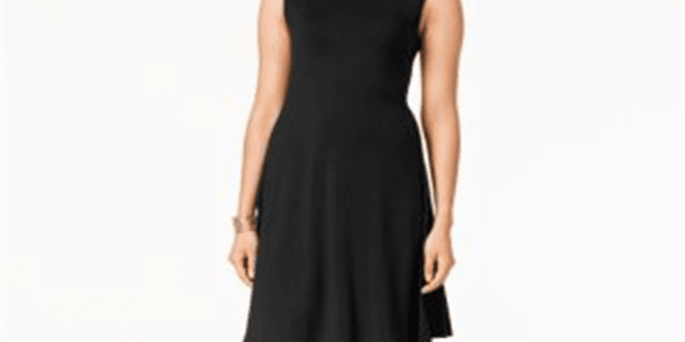 Style & Co Women's Black Sleeveless Swing Dress Size Petite