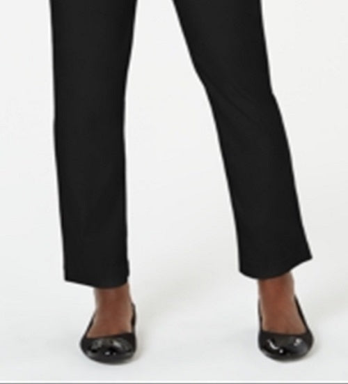 Karen Scott Women's Pull on Flat Front Pants Black Size Small