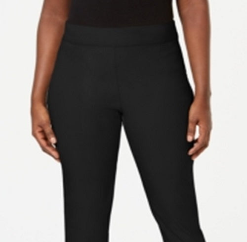 Karen Scott Women's Pull on Flat Front Pants Black Size Medium