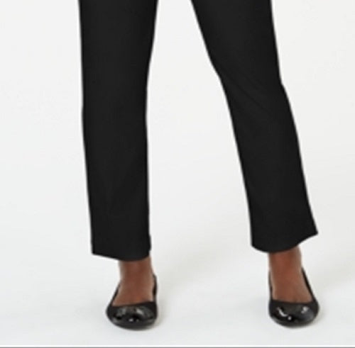 Karen Scott Women's Pull on Flat Front Pants Black Size Medium
