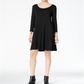 Style & Co Women's Swing Dress Black Size Petite X-Large