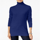 JM Collection Women's Turtleneck Sweater Blue  Size Petite L