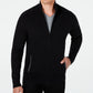 Alfani Men's Ribbed Full Zip Sweater Classic Fit Black Size Medium
