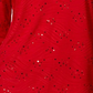 JM Collection Women's Embellished Jacquard Top Red Size Petite Small
