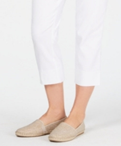 Charter Club Women's Chelsea Pull on Tummy Control Capris Pants White Size 16