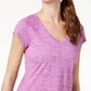 ID Ideology Women's Essentials Rapidry Heathered T-Shirt Purple Size XX-Large