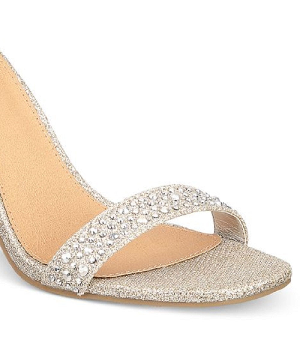 Material Girl Women's Blaire Ankle Strap Dress Heel Sandals Gray Size 9.5