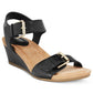 Giani Bernini Women's Bryana Memory Foam Wedge Sandals Black Size 9 W