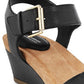 Giani Bernini Women's Bryana Memory Foam Wedge Sandals Black Size 9 W