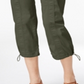Style & Co Women's Knit Waistband Cargo Capri Pants Green Size 16