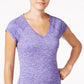 Ideology Women's Rapidry Heathered Performance T-Shirt Purple Size X-Small