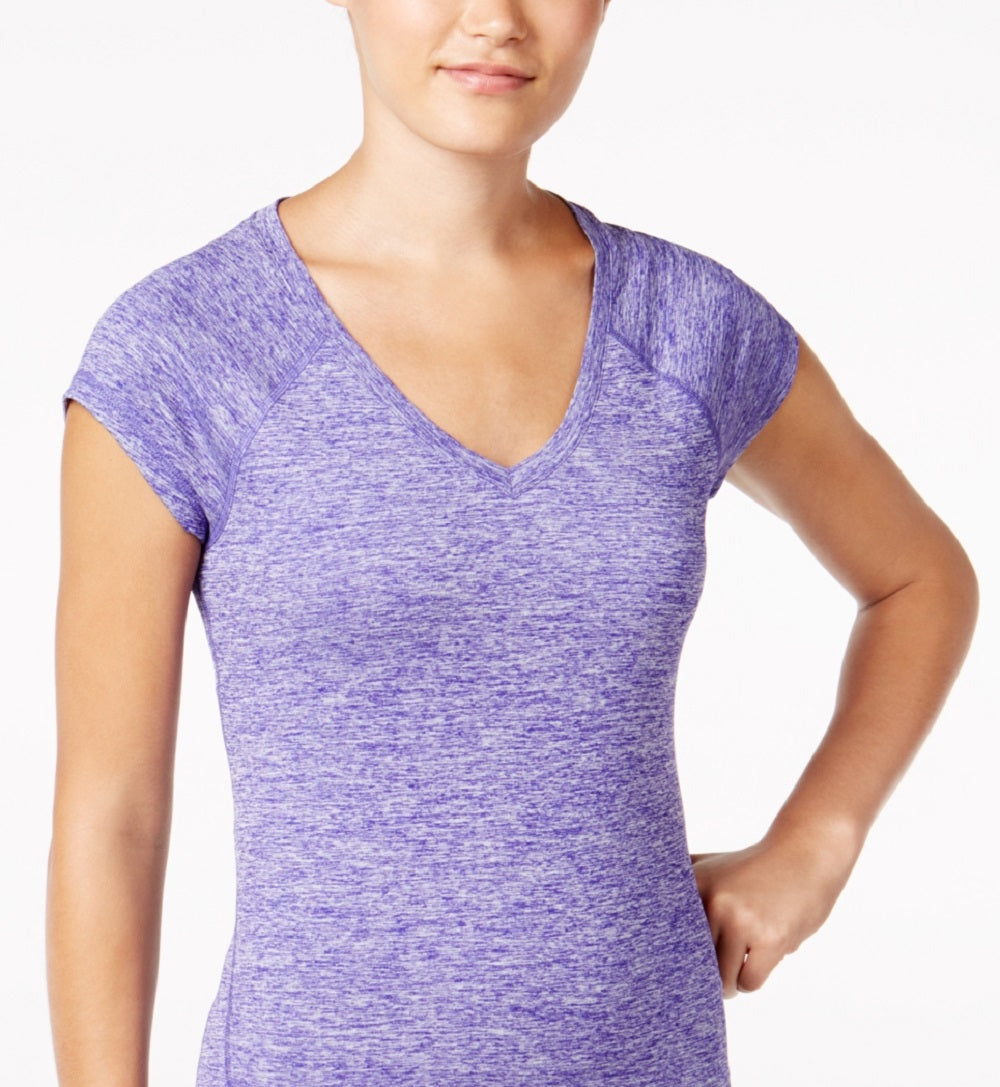 Ideology Women's Rapidry Heathered Performance T-Shirt Purple Size X-Small