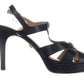 Thalia Sodi Women's Verrda Open Toe Casual T-Strap Sandals Black Size 11