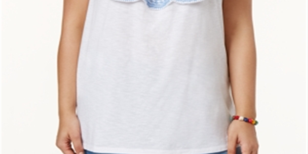 Style & Co Women's Plus Embroidered Off The Shoulder Top White Size 2X