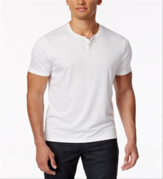 Alfani Men's Soft Touch Stretch Henley White Size Large