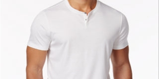 Alfani Men's Soft Touch Stretch Henley White Size Large