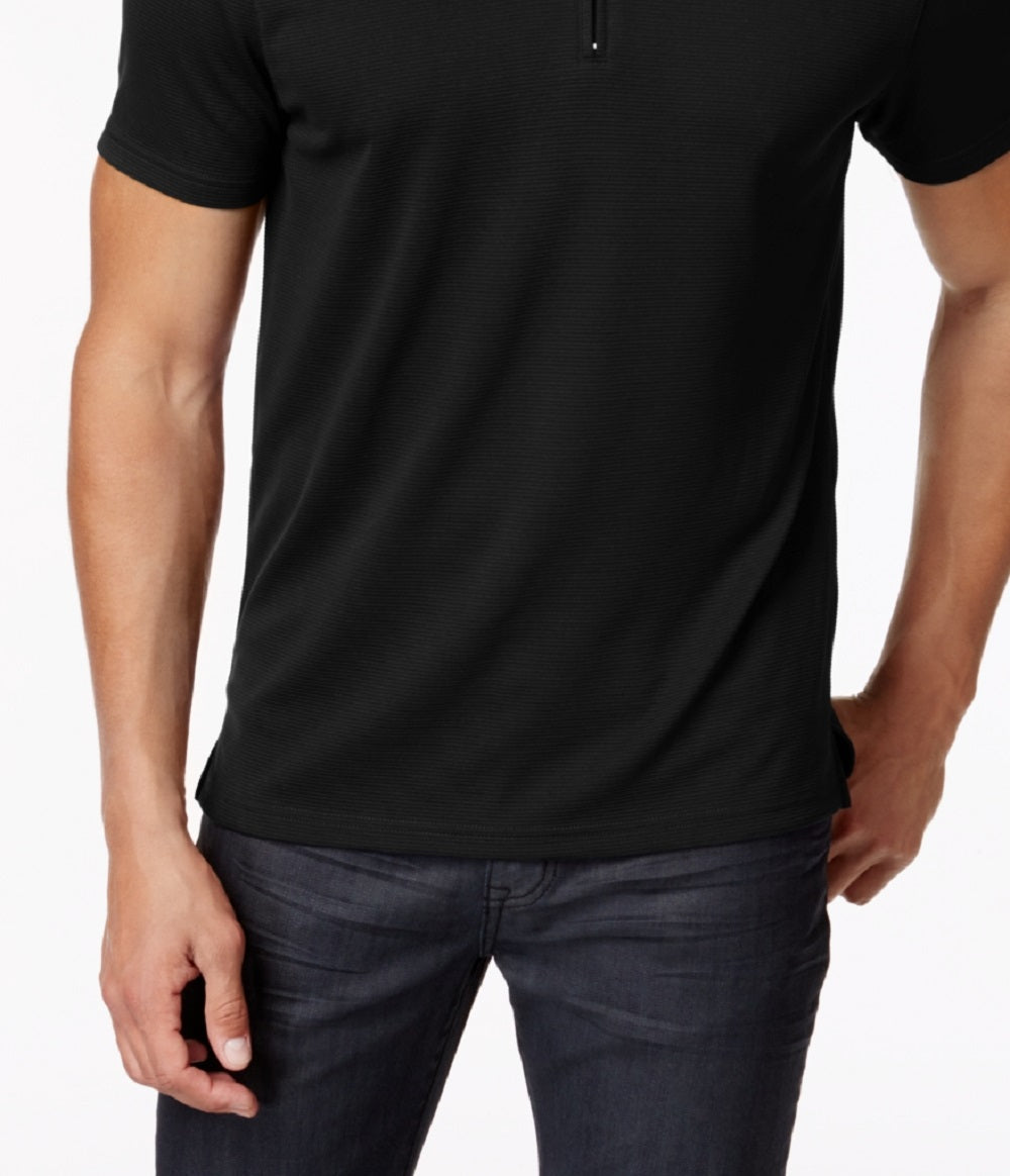 Alfani Men's Ottoman Zip Polo Black