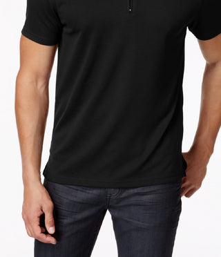 Alfani Men's Ottoman Zip Polo Black